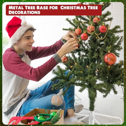 Metal Christmas Tree Stand White 24 Inch for Artificial Trees - Adjustable, Sturdy