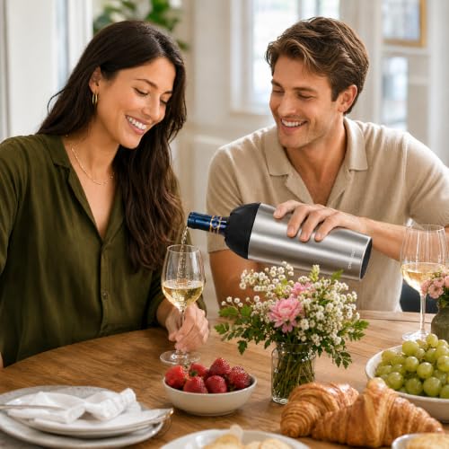Wine Bottle Chiller Stainless Steel Cooler - Black Finish