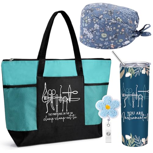 Patelai Surgical Tech Week Appreciation Gifts - Green Floral, Set of 4