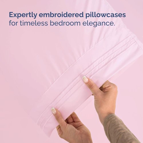 Flex Top Split Head King 4 Piece Sheet Set - Comfy Breathable & Cooling Bed Sheets Set - Hotel Luxury Bedding for Women, Men, Kids, Teens, Boys & Girls - Deep Pockets, Soft and Oeko-Tex - Light Pink