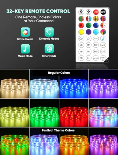 Outdoor RGBWW LED Strip Lights 100FT/30M Waterproof Color Changing Festival Lighting