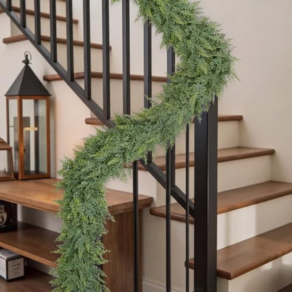 6FT Real Touch Cedar Garland for Christmas Decorations - Full Greenery