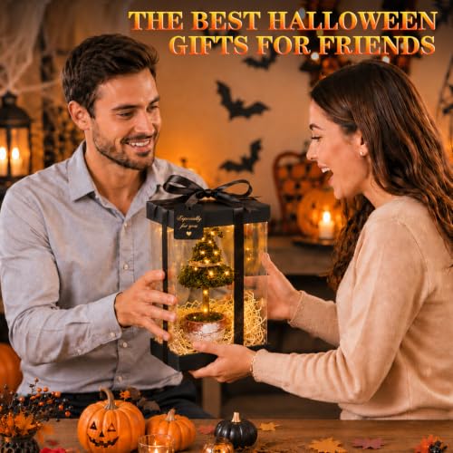 Halloween Witch Hat Topiary Plant Decor with LED Lights - 3 Pieces, Woodland Style