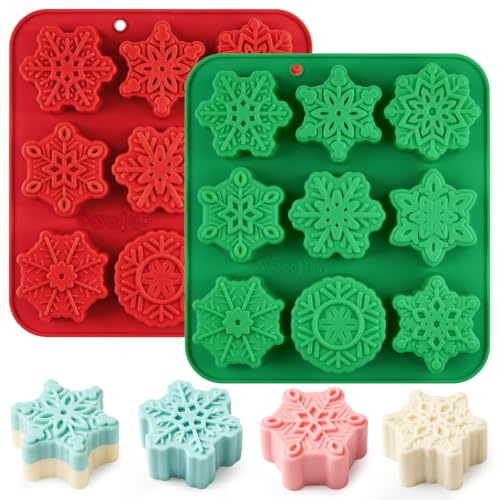 Snowflake Silicone Mold - Christmas Chocolate & Craft Baking 2Pcs