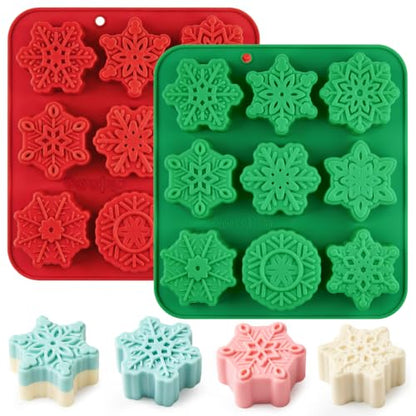 Snowflake Silicone Mold - Christmas Chocolate & Craft Baking 2Pcs