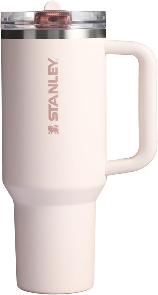STANLEY Quencher ProTour 40 oz Tumbler - Leakproof Lid, Built-In Straw & Handle | Insulated Stainless Steel | Rose Quartz