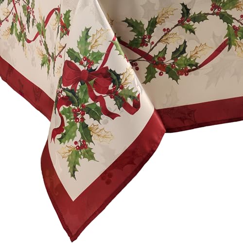 Holiday Tablecloth 60x120 Inch - Villeroy & Boch Winter Bows & Garland Set