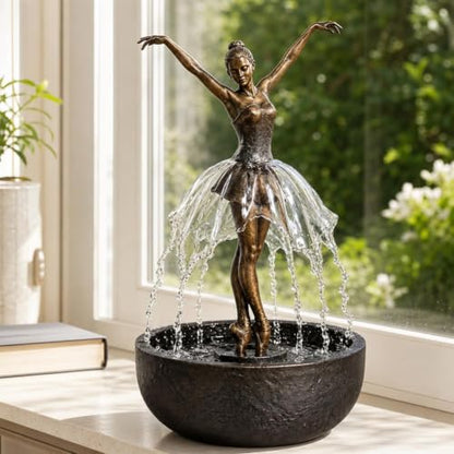 Ballerina Waterfall Fountain LED Tabletop Water Feature - USB / Bb Variation