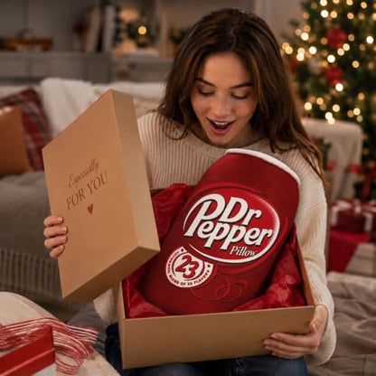 Doctor Pepper Pillow - Standard Size Throw Pillow - Soft & Cute Soda Decor