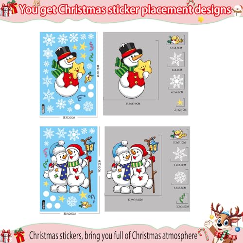 Christmas Window Clings Snowflake Decorations for Glass Windows - 147 Pieces