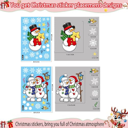 Christmas Window Clings Snowflake Decorations for Glass Windows - 147 Pieces