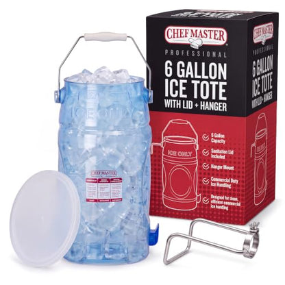 6 Gallon Commercial Ice Tote with Lid and Handle - Food-Grade Plastic