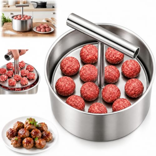 Stainless Steel Meatball Maker Tool 12 Holes - Uniformly Shaped Meatballs