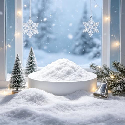 Artificial Snow Filler for Christmas Decorations - 50g Sparkling Winter Scene