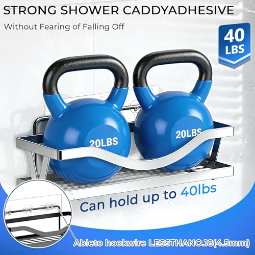 6-Pack Adhesive Shower Caddy Hooks - Waterproof Strong Bathroom & Kitchen Support