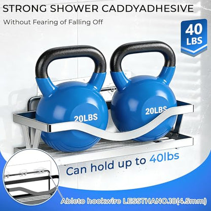 6-Pack Adhesive Shower Caddy Hooks - Waterproof Strong Bathroom & Kitchen Support