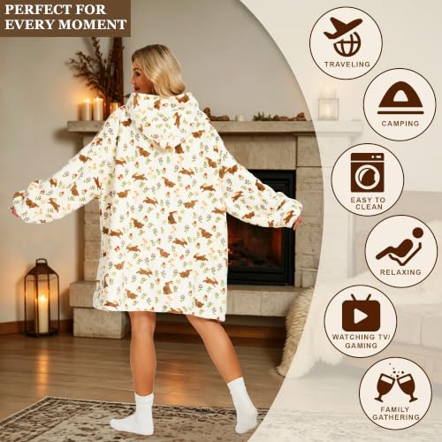 Adult Cozy Wearable Blanket Hoodie XX-Large Yy01 - TV Lounge Wrap