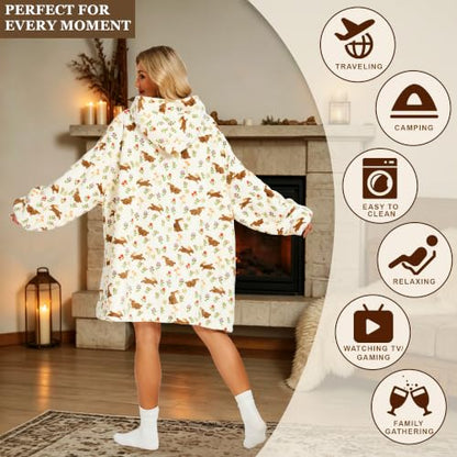 Adult Cozy Wearable Blanket Hoodie XX-Large Yy01 - TV Lounge Wrap