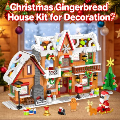 Gingerbread House Building Block Set for Kids & Adults - 24-Day Christmas Advent Calendar
