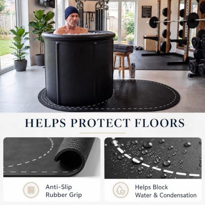 Heavy Duty Rubber Cold Plunge Tub Mat for Ice Bath - 63 x 40 inches