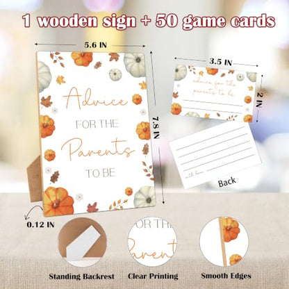 Pumpkin Baby Shower Games Set - Fall Gender Reveal Party Activities