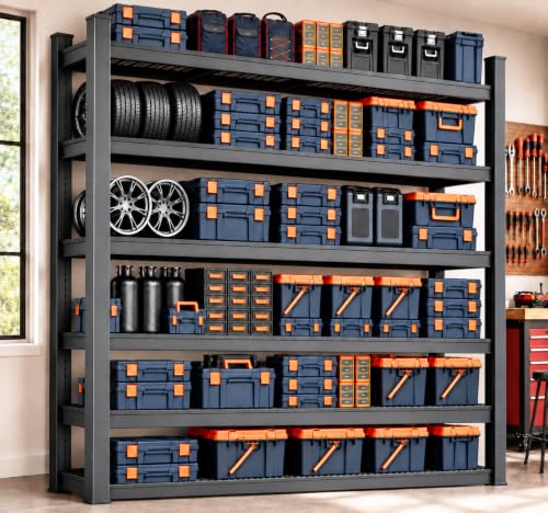 6-Tier Garage Shelving Unit - 68"W x 20"D x 84"H Adjustable Heavy-Duty Storage Rack - Variation of 1 / 6-T/68"Wx84"H x20"D