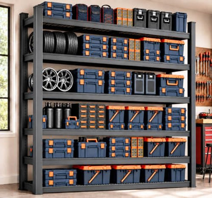 6-Tier Garage Shelving Unit - 68"W x 20"D x 84"H Adjustable Heavy-Duty Storage Rack - Variation of 1 / 6-T/68"Wx84"H x20"D