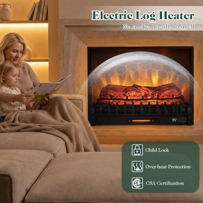 30-Inch Infrared Quartz Electric Fireplace with Remote Control - Pine Wood Version