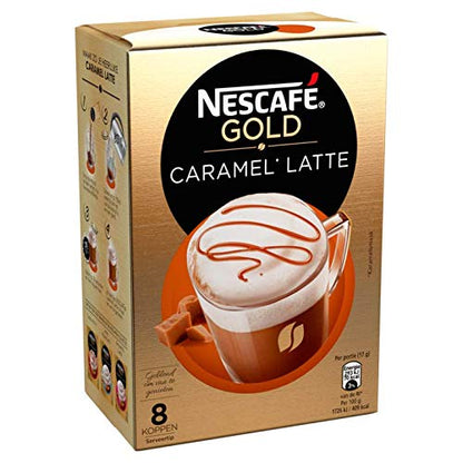 Nescafe | Instant Coffee | Latte Caramel | 8 Sticks Per Pack 136gr/4.80oz