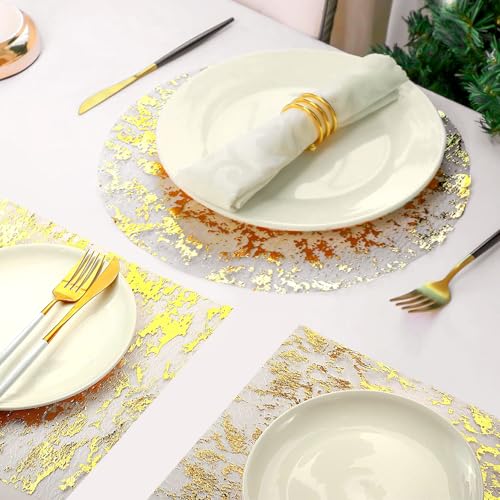 11x78.74 Inch Gold Glitter Table Runner Set - 3 Pack, Metallic Mesh for Party & Events