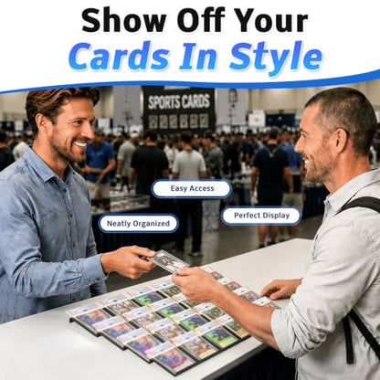 24 Pack Modular Trading Card Display Stands - Black, Angled & Anti-Slip