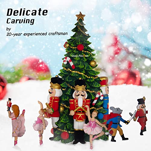Christmas Snow Globe Lantern with Music & Swirling Glitter - Nutcracker & Train Rotating Decor, 12.7"