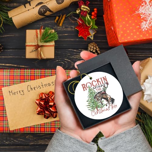 Cowboy Christmas Ornaments - Western Holiday Decor for Tree - Social Work4