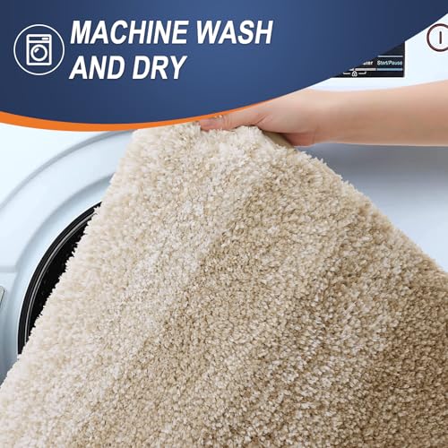 OLANLY Bathroom Rugs Mat 47x32, Extra Soft Absorbent Microfiber Bath Rugs, Rubber Backing, Quick Dry, Machine Washable Bath Mats for Bathroom Floor, Tub and Shower, Home Decor Accessories, Blue