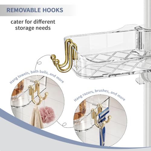 White 4-Tier Shower Caddy Tension Pole Bathroom Wall Organizer
