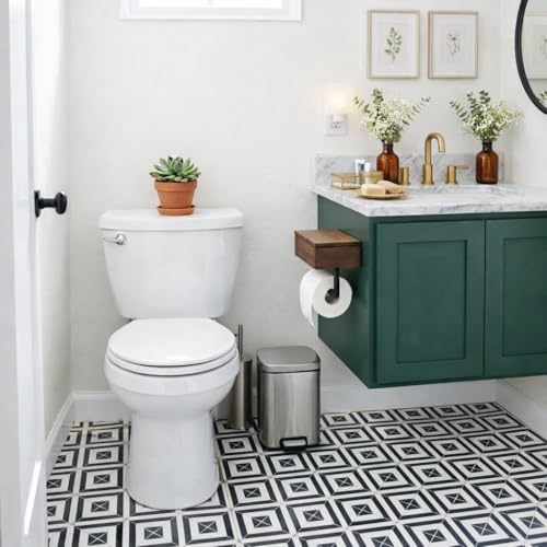 Acacia Wood Toilet Paper Holder with Hidden Storage Shelf