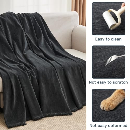 Anti-Slip L Shaped Sectional Couch Cover for 2-3 Seats + Chaise - Dark Grey XL