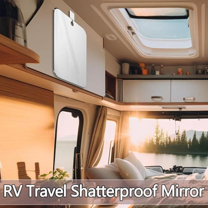 11x8 Inch Shatterproof Shower Mirror for Shaving and Makeup - Wall-Mounted, Portable