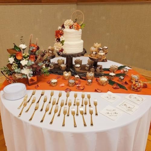 Burnt Orange Chiffon Table Runner 29x120 Inches - Rustic Wedding & Holiday Decor