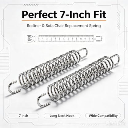 7 Inch Recliner Spring Replacement Set for Sofa Chairs - Tension Mechanism, 2 Pieces