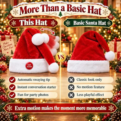 Animated Naughty Santa Hat - Funny Moving Christmas Party Hat - Variation A