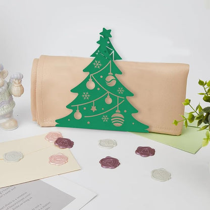 Christmas Tree Napkin Holder - Green Iron Tabletop Dispenser with Lights (Variation: Christmas Tree)