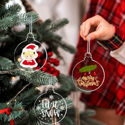 Clear Acrylic Ornament Blanks 3-Inch - 100 Pack for DIY Christmas Crafts