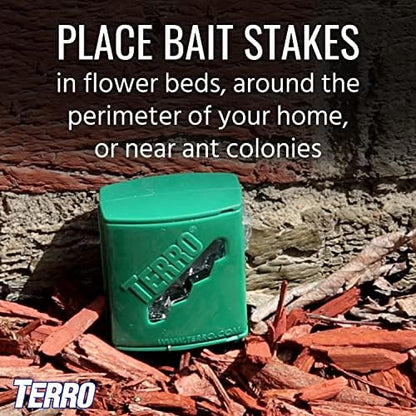 TERRO Outdoor Ant Killer Bait Stakes - Effective Liquid Formula for Fast Pest Control