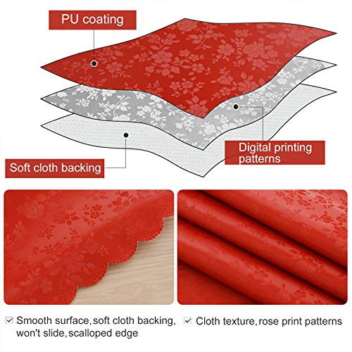 Red Waterproof Heavy Duty Vinyl Rectangular Tablecloth 70 x 120 Inches