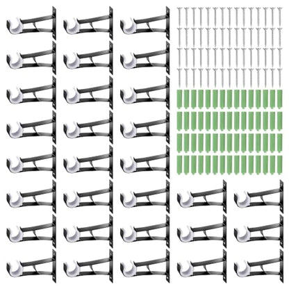 Heavy Duty Aluminum Curtain Rod Brackets Wall Mount Holders - 30 Pcs