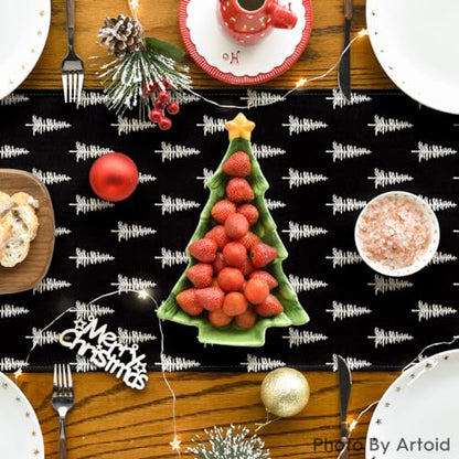 Christmas Table Runner 13 x 120 Inches Holiday Home Party Decor - Black