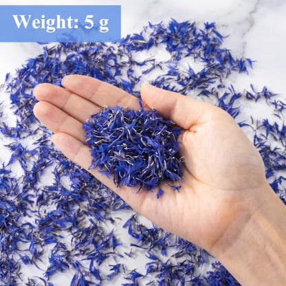 Natural Dried Cornflower Petals for DIY Crafts & Decorations - 5g Blue