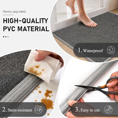 Self-Adhesive Carpet Edge Trim - Rug Border Protector 20Ft Ash Wood Grain