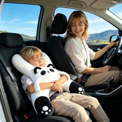 Kids Car Headrest Pillow Full Wrap Neck Support White Variation